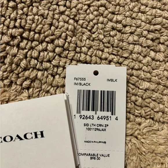 Coach Black Embossed Leather Pouch - Picture 6 of 6